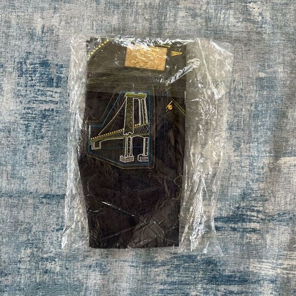 NWT! Girls Passport Dark Wash Embellished Embroidered Bootcut Jeans Size 8 - Picture 2 of 13